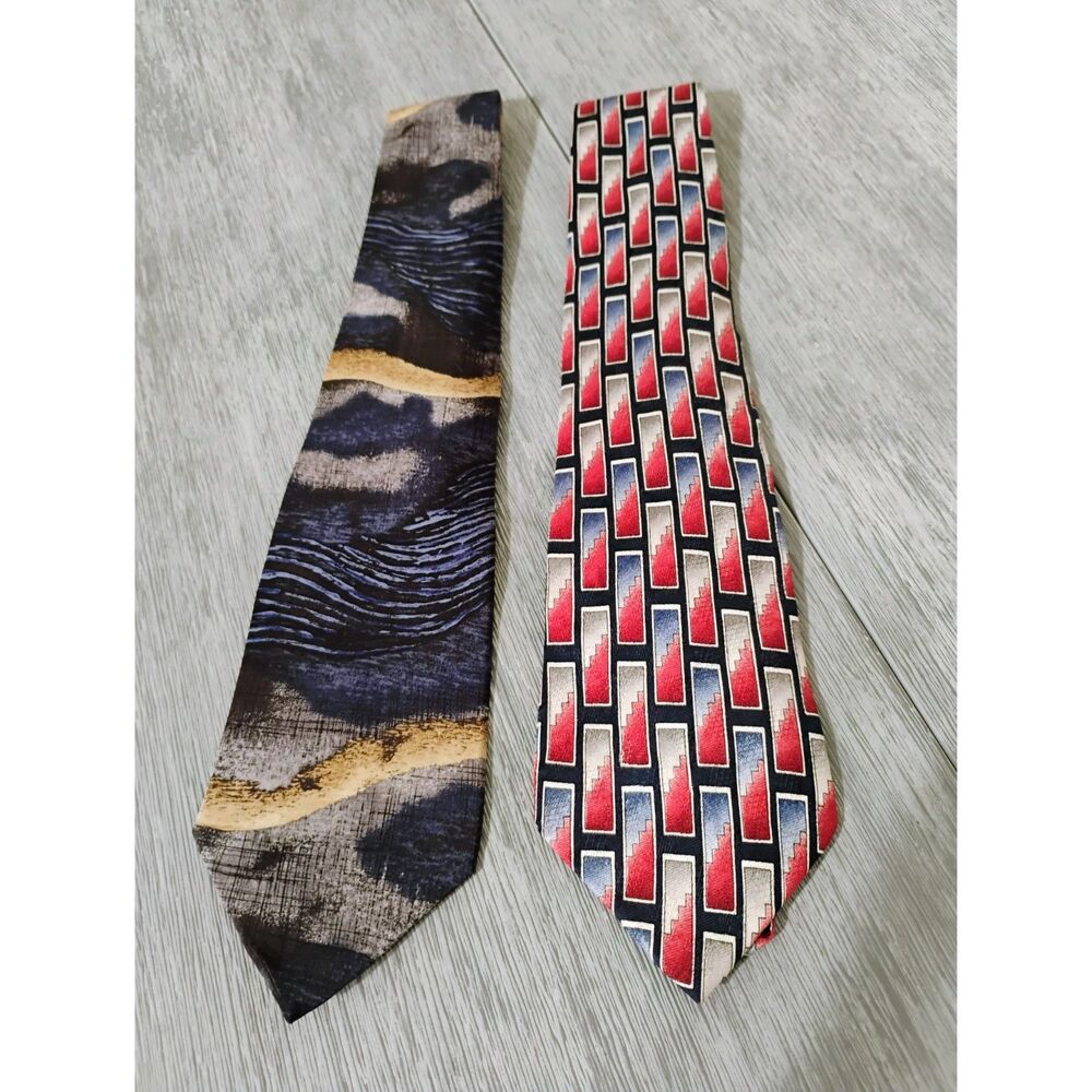 Pierre Cardin Mens Vintage Silk Printed Designer Ties